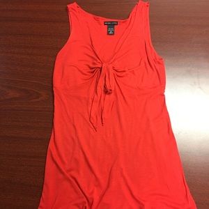 Red sleeveless top
